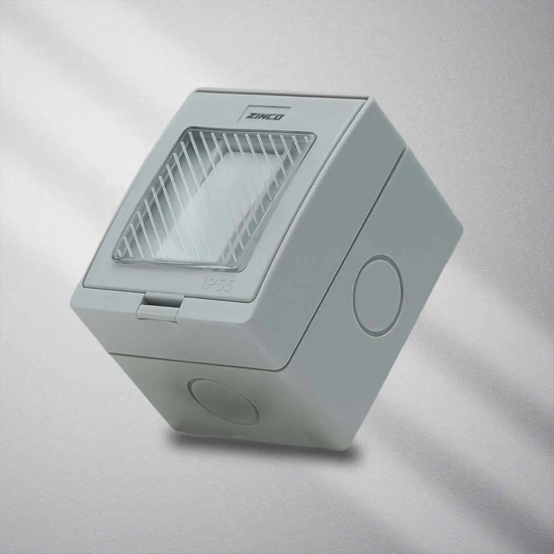 مفتاح مفرد ووتر بروف خارجي ابيض ZINCO - Zinco