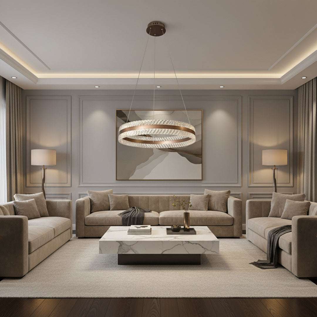 ثريا علاقي LED عصرية BOQATI - 60 سم، 55 وات- إضاءة فاخرة موفرة للطاقة