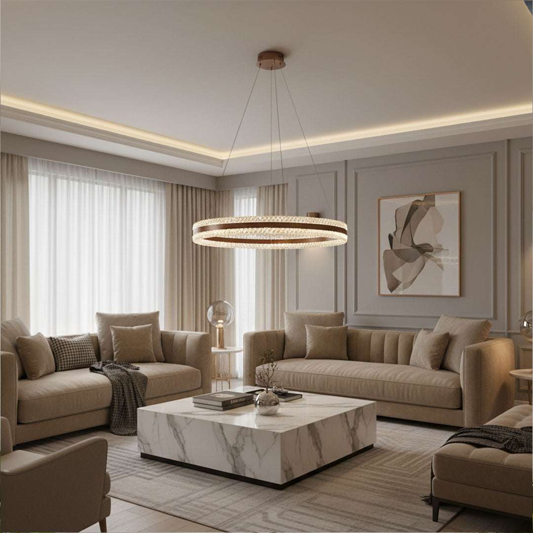 ثريا علاقي LED فاخرة BOQATI - 80 سم، 70 وات - نجفة سقف عصرية موفرة للطاقة