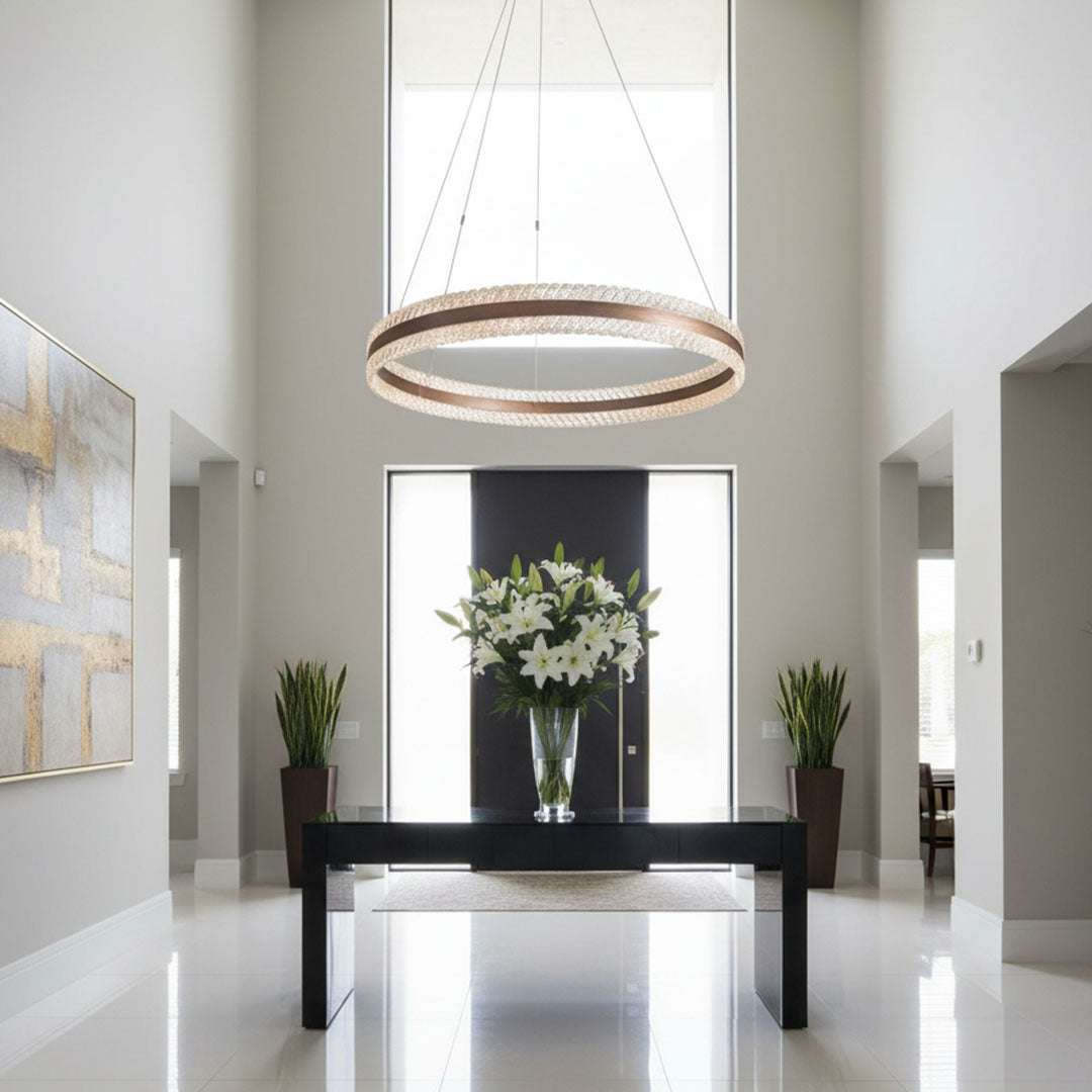 ثريا علاقي LED فاخرة BOQATI - 80 سم، 70 وات - نجفة سقف عصرية موفرة للطاقة