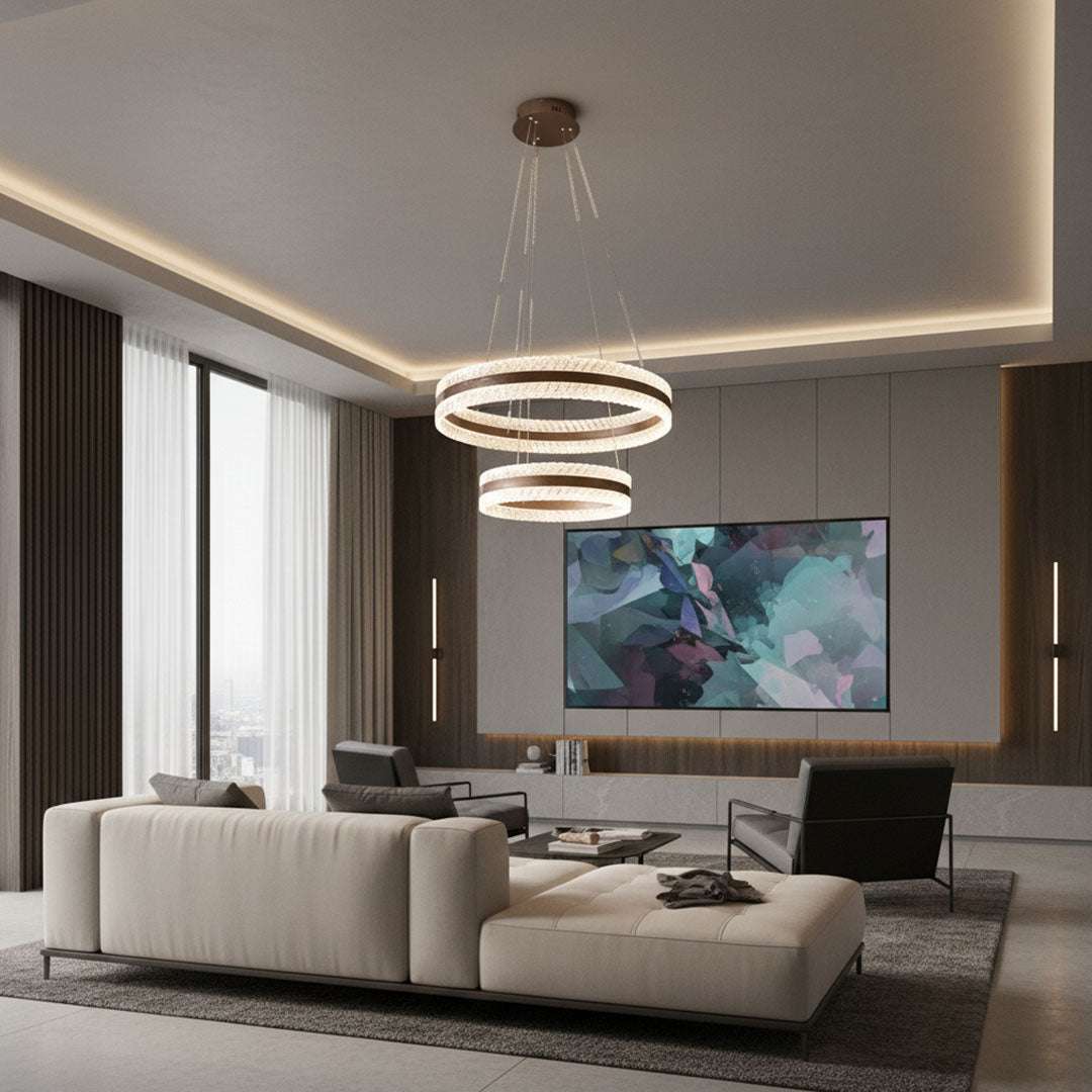 ثريا علاقي LED BOQATI 60+40 سم 90 وات - نجفة سقف فاخرة