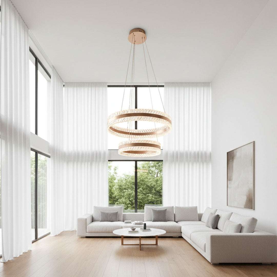 ثريا علاقي LED BOQATI 60+40 سم 90 وات - نجفة سقف فاخرة