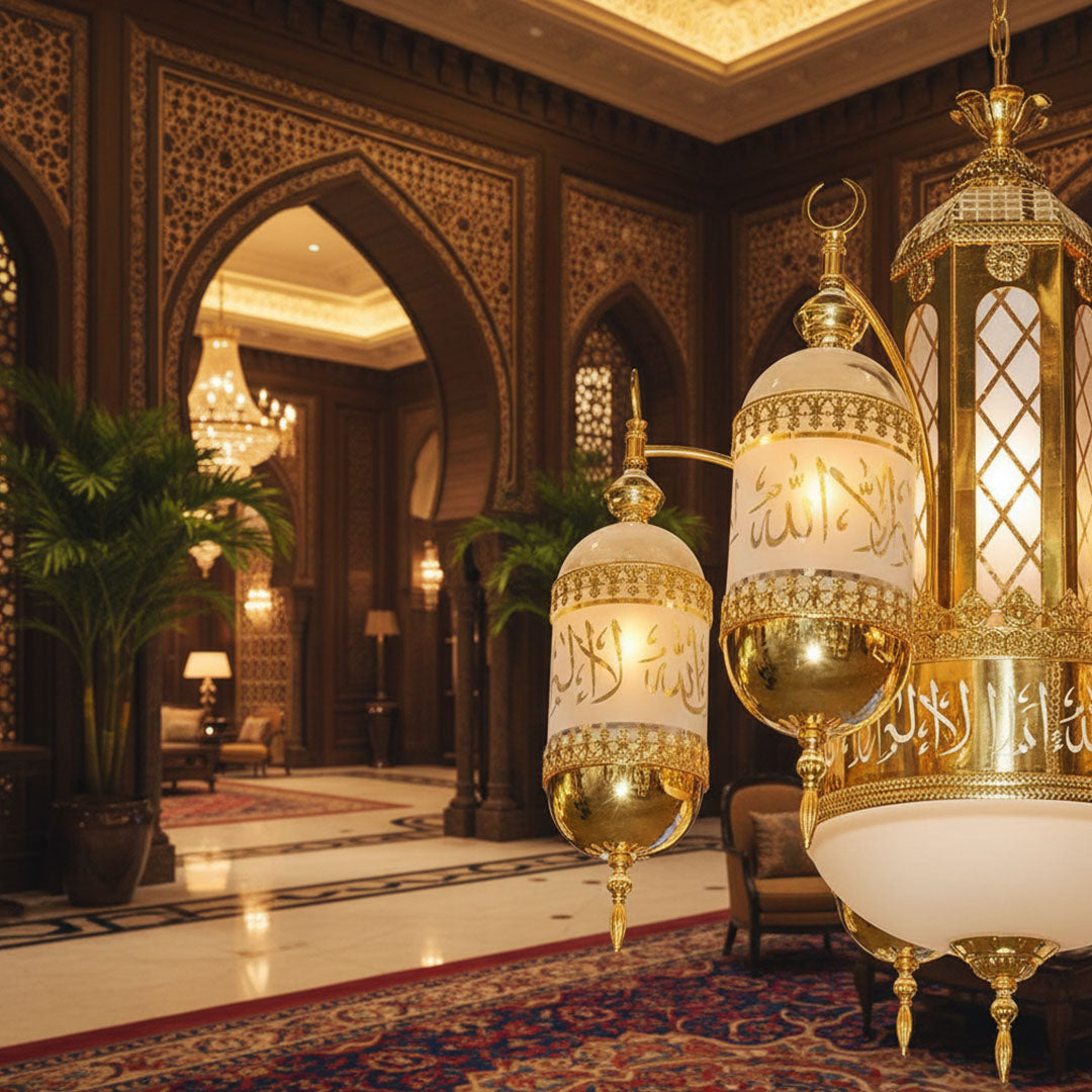 ثريا علاقي إسلامية فاخرة ZINSA موديل 9601 - ذهبي - 13 لمبة E27