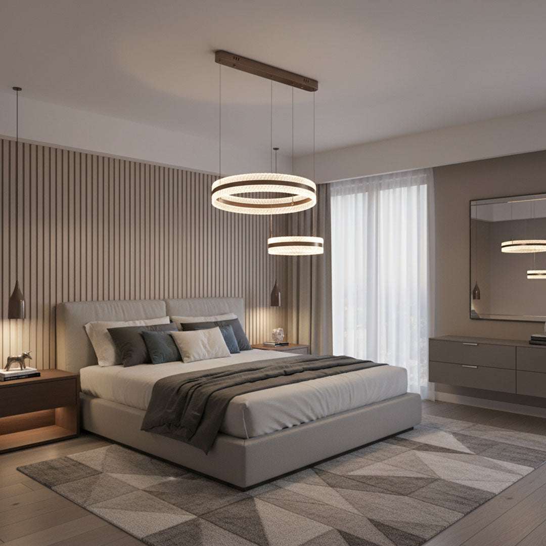 ثريا علاقي LED BOQATI 60+40 سم 90 وات - نجفة سقف فاخرة