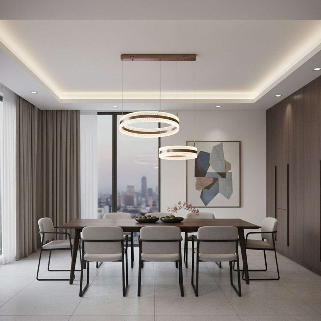 ثريا علاقي LED BOQATI 60+40 سم 90 وات - نجفة سقف فاخرة