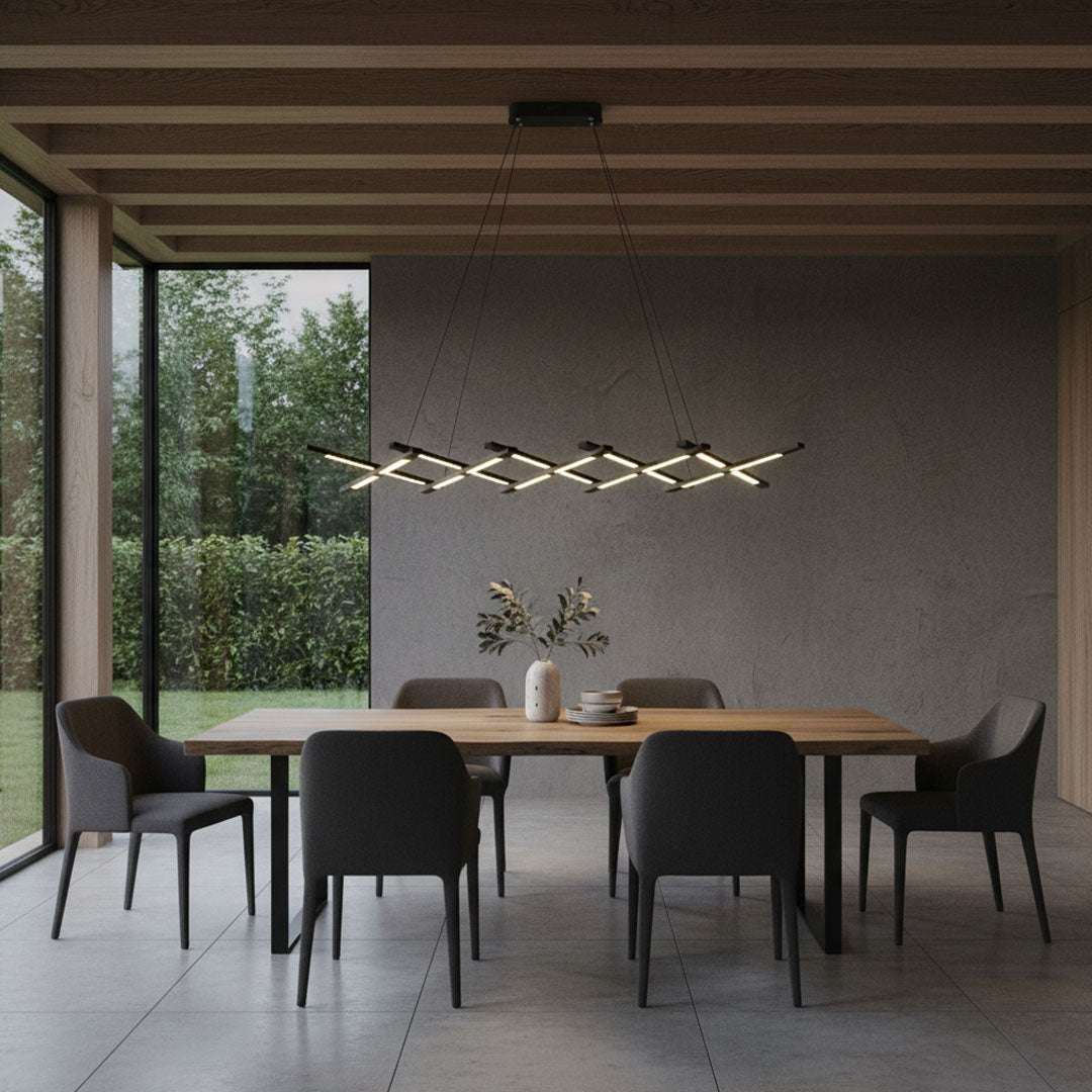 ثريا علاقي LED 115 لومن ZINSA - تصميم أسود عصري بإضاءة دافئة 3000K
