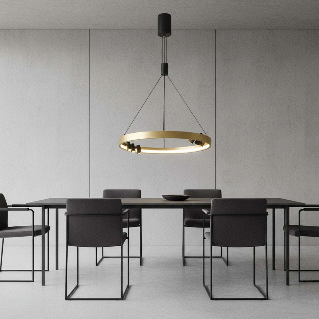 ثريا ZINSA LED 40W قطر 600 ملم - منظر جانبي يوضح التصميم والأبعاد
