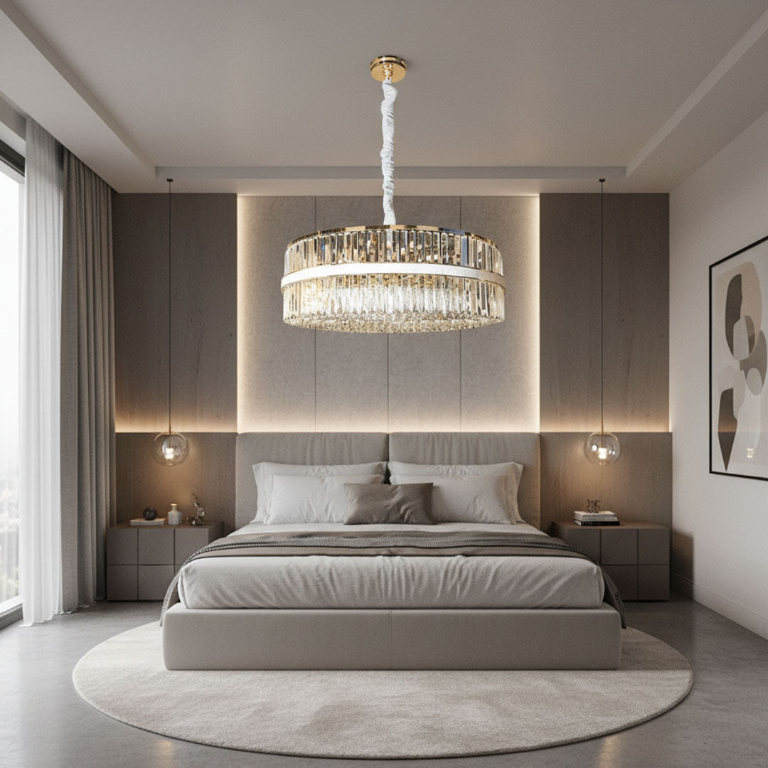 ثريا كرستال فاخرة ZINSA - إضاءة معلقة عصرية 14 لمبة E14 - موديل JJ9666