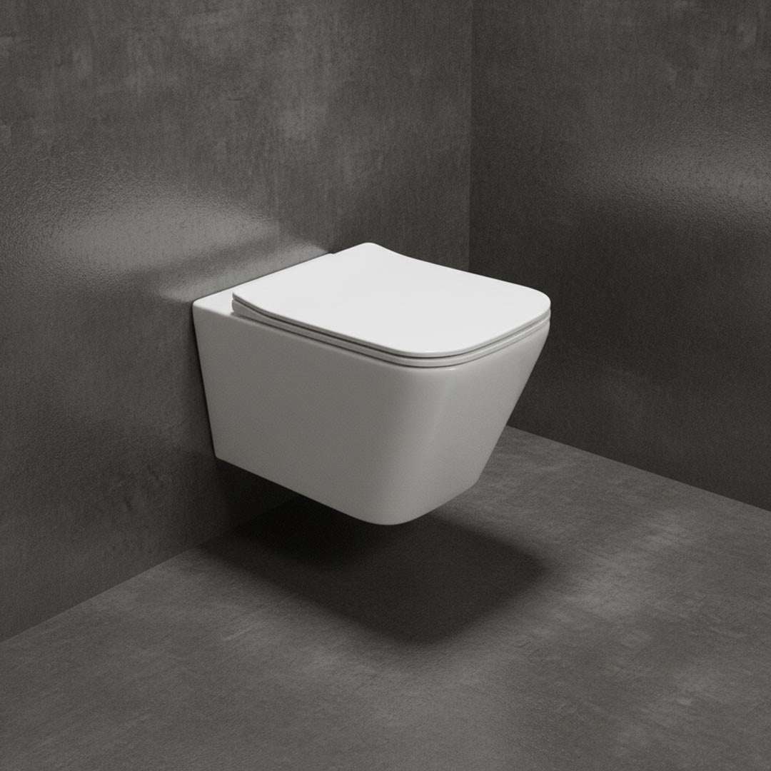 كرسي حمام جداري أبيض FLAGON - تصميم عصري فاخر