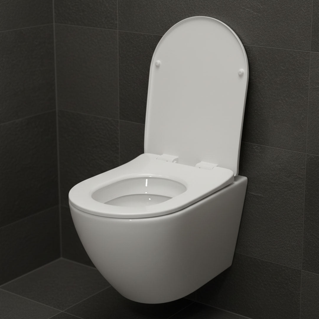 كرسي حمام جداري أبيض BOQATI TC-7025 - تصميم عصري فاخر