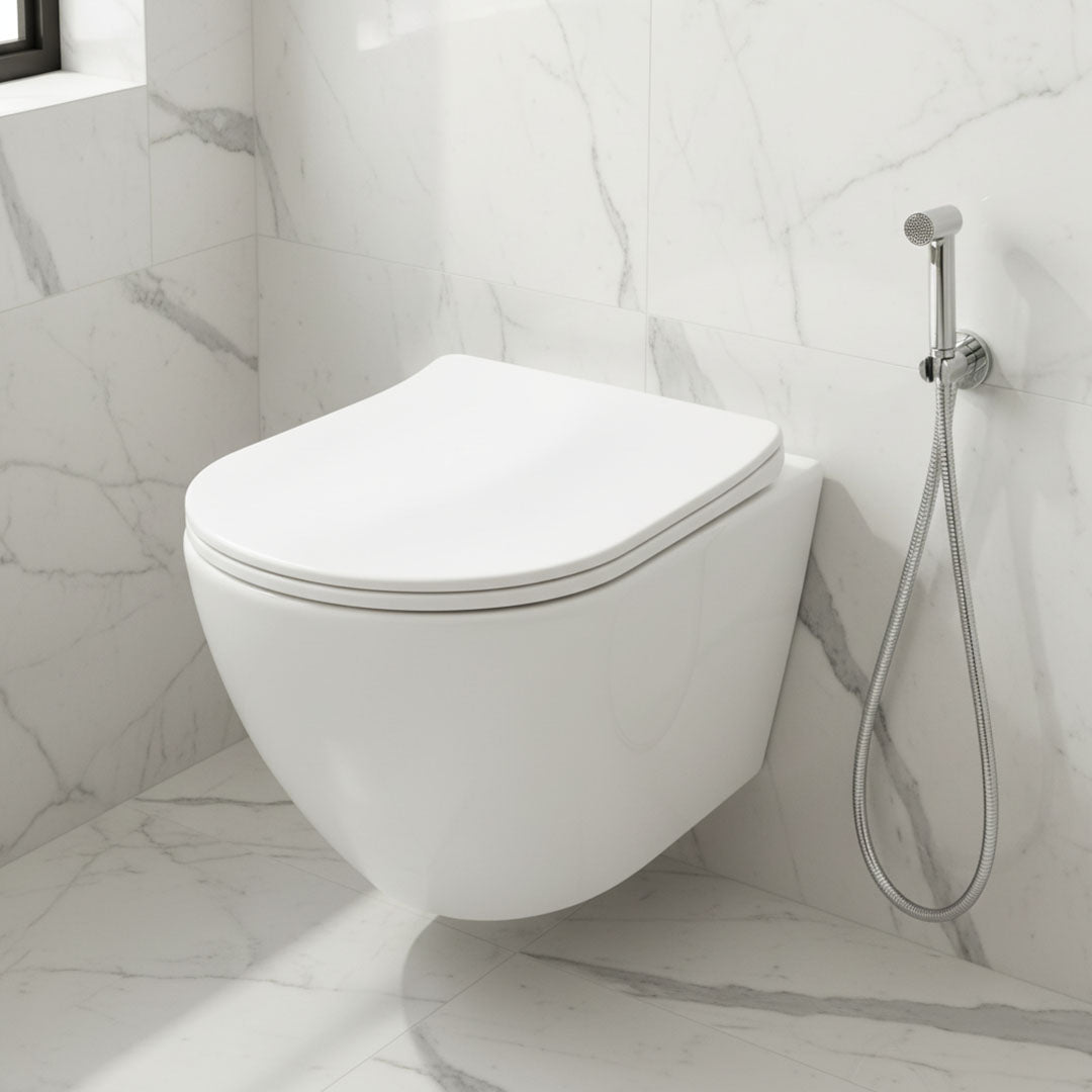 كرسي حمام جداري أبيض BOQATI TC-7025 - تصميم عصري فاخر