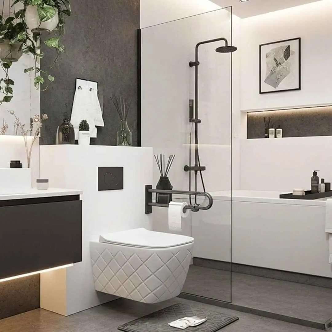 كرسي افرنجي ابيض جداري FLAGON تصميم عصري فاخر