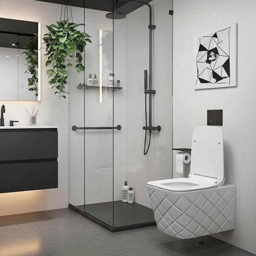 كرسي افرنجي ابيض جداري FLAGON تصميم عصري فاخر