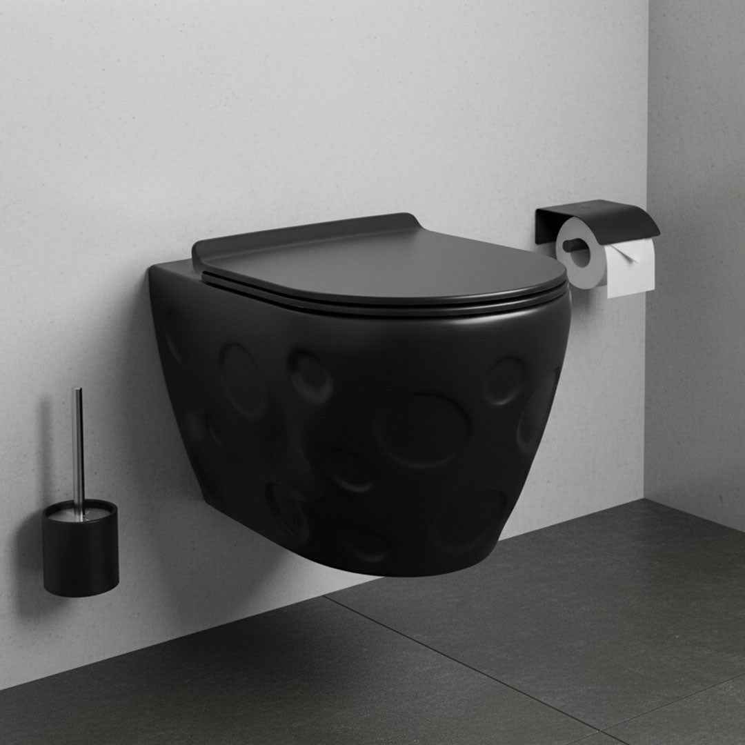 كرسي حمام جداري أسود Flagon D-4175W/BK