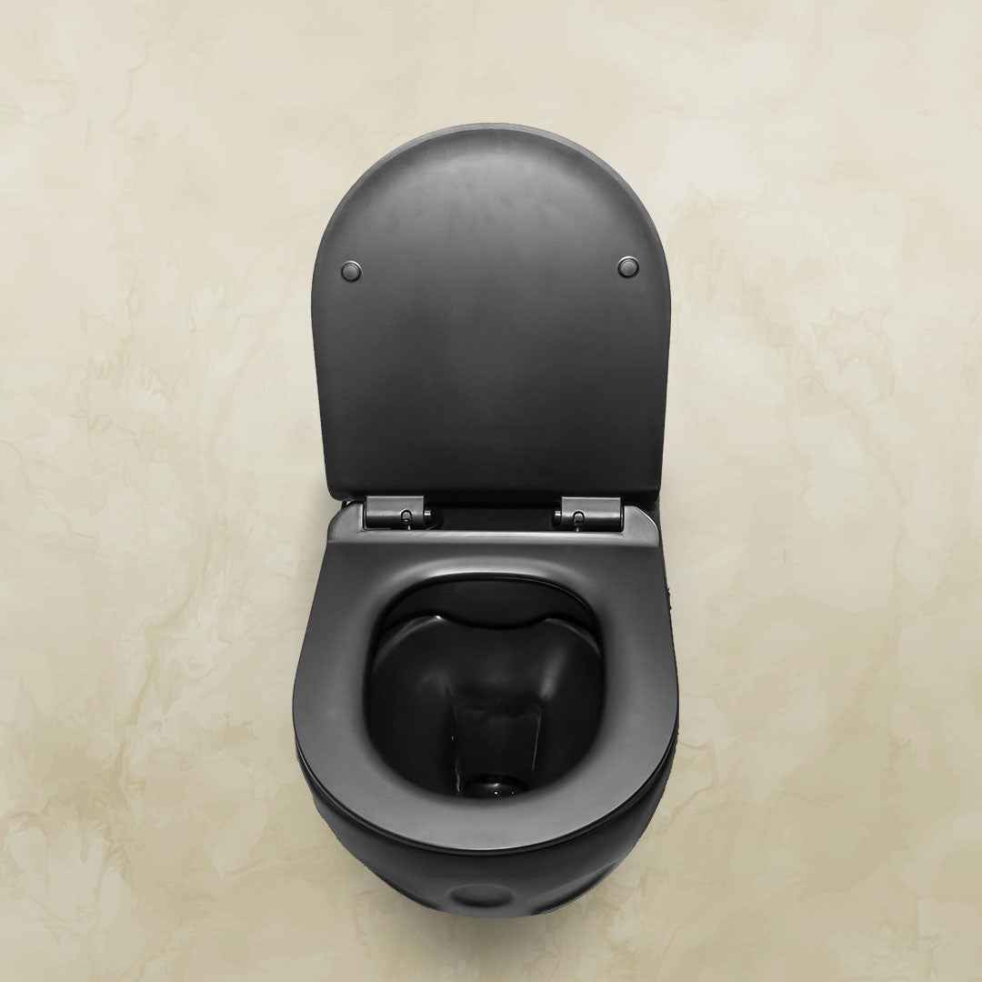 كرسي حمام جداري أسود Flagon D-4175W/BK