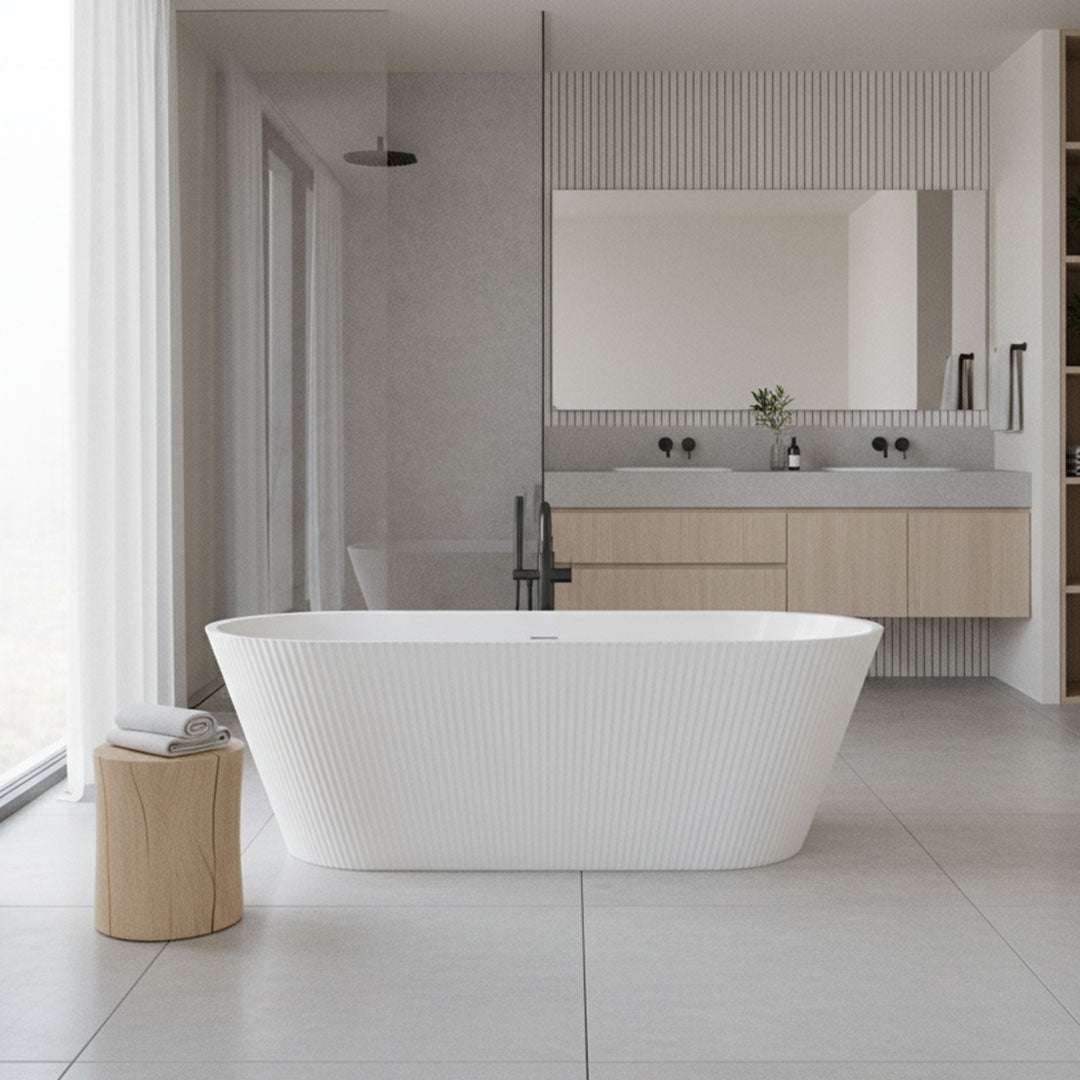 بانيو ديكور دائري أبيض FLAGON D-9003T - 170×75 سم