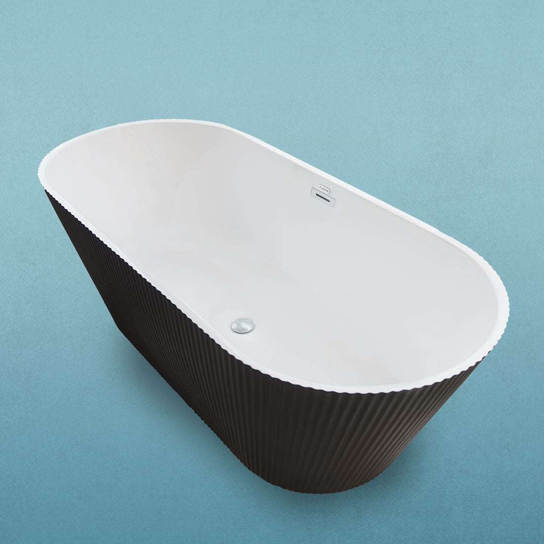 بانيو ديكور دائري أبيض وأسود FLAGON D-9003T - 170×75 سم