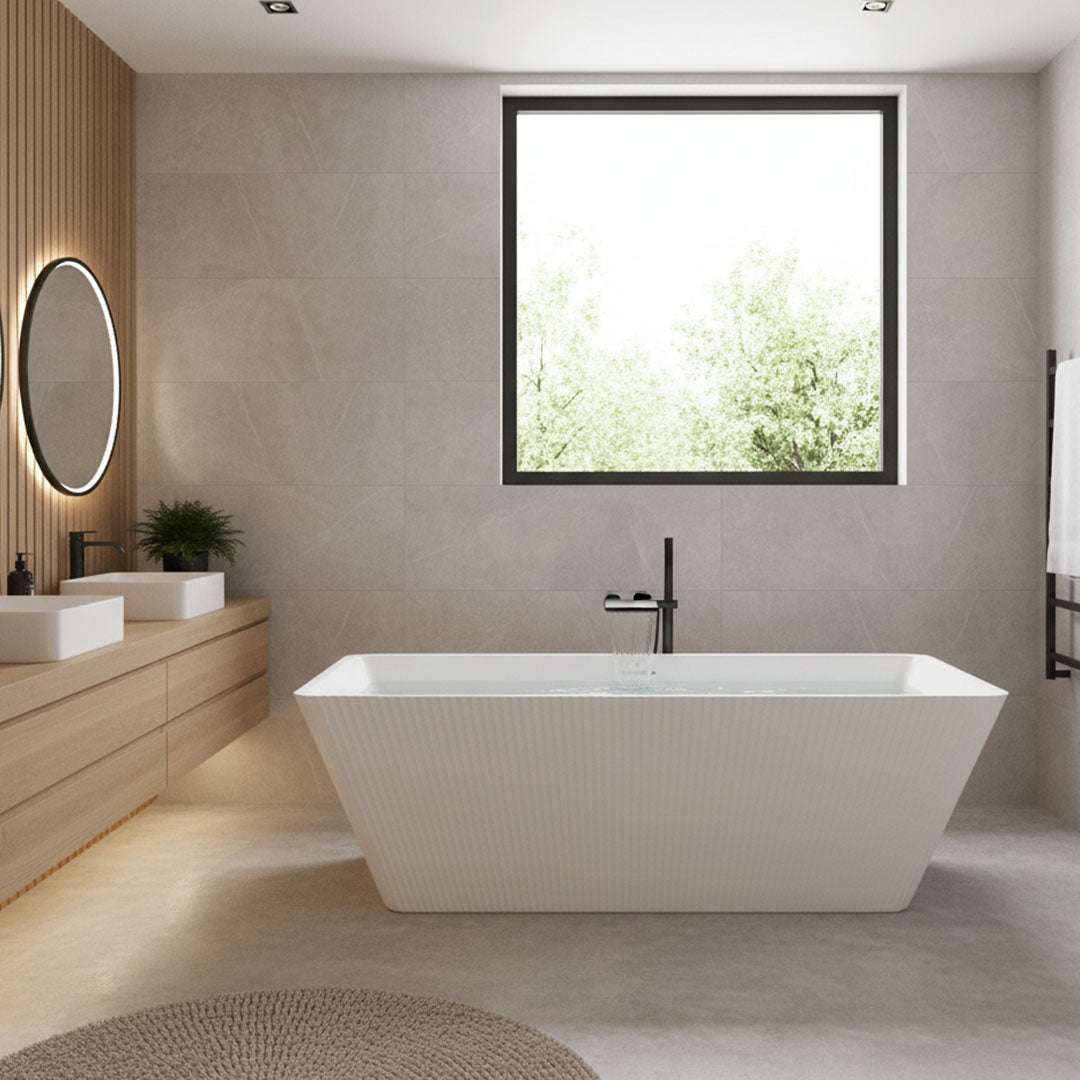 بانيو ديكور مربع أبيض FLAGON D-9090T - 170×75 سم