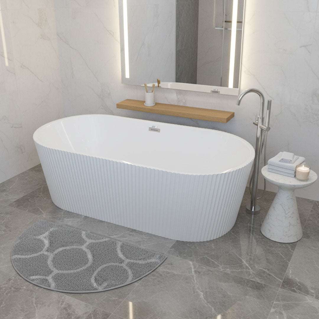 بانيو ديكور مربع أبيض فلاقون 170×80 سم