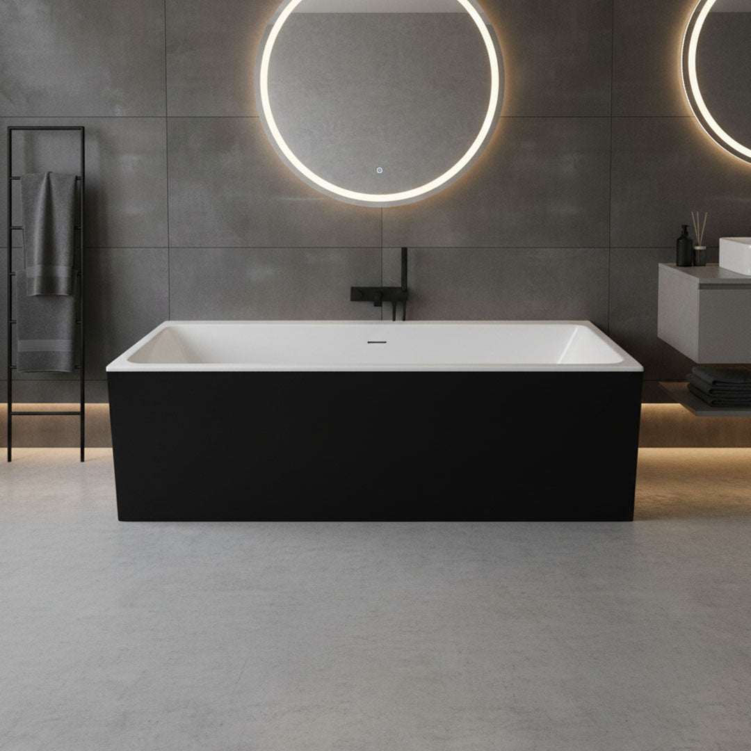 بانيو ديكور أسود فلاجون 170×75 سم - فوق البلاط موديل D-9001T