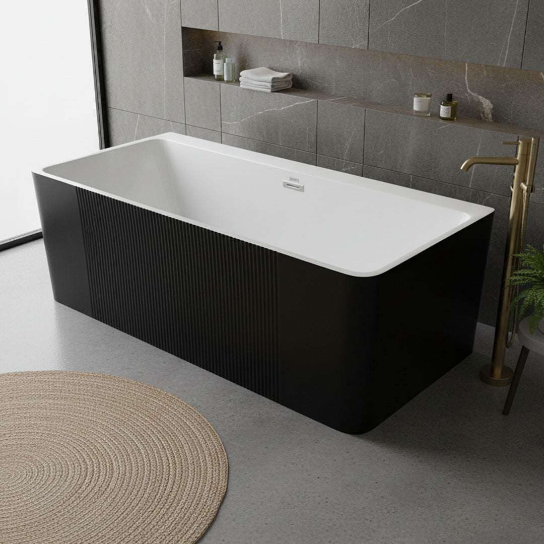 بانيو ديكور أسود فلاجون 170×75 سم - فوق البلاط موديل D-9001T