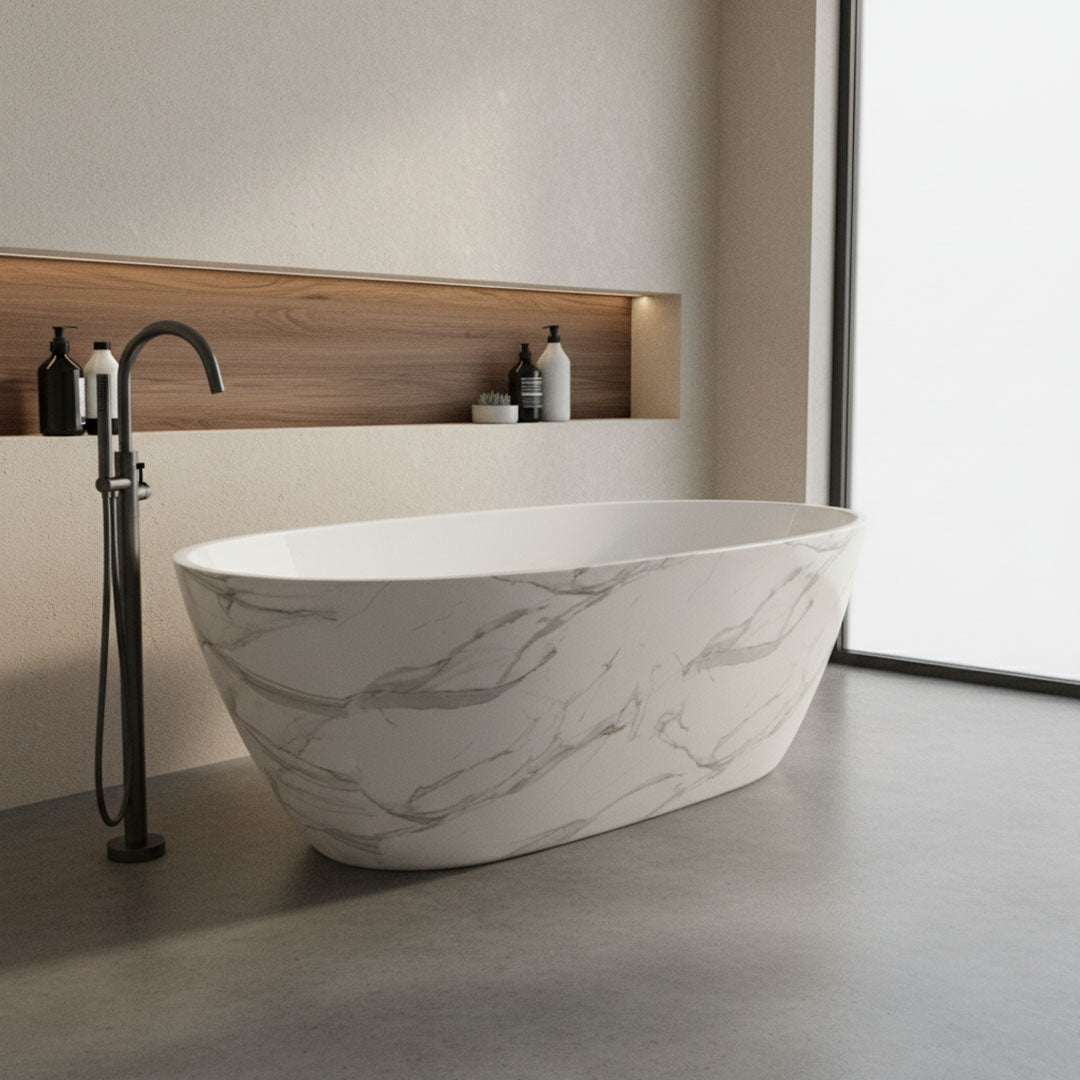 بانيو ديكور رخامي فلاقون 170×75 سم - فوق البلاط موديل 867