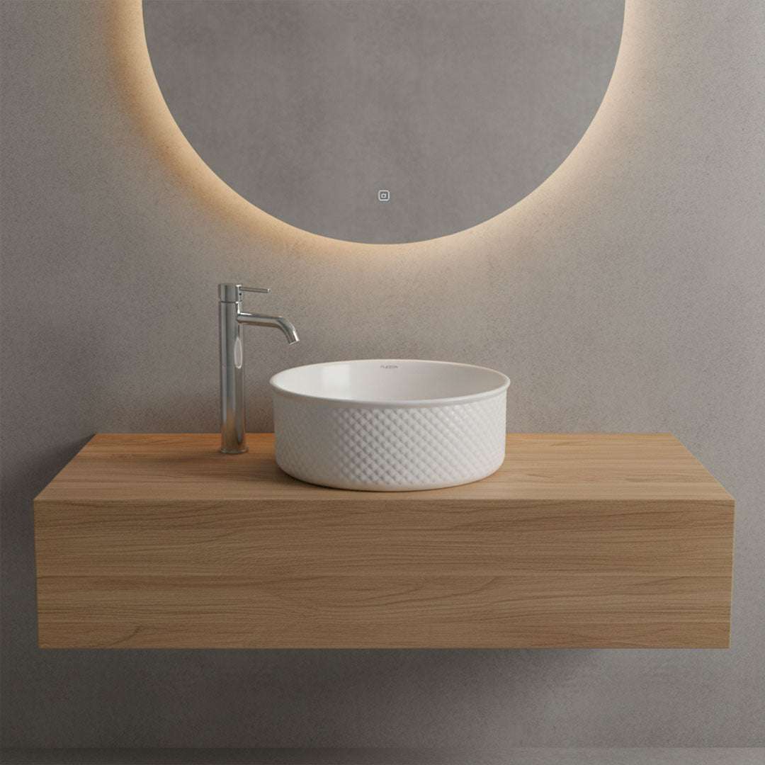 حوض مغسلة ابيض  FLAGON/A733-M/MATT  WHITE