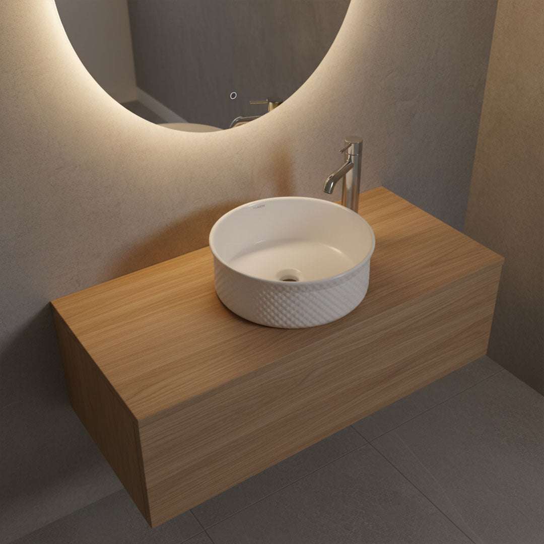 حوض مغسلة ابيض  FLAGON/A733-M/MATT  WHITE