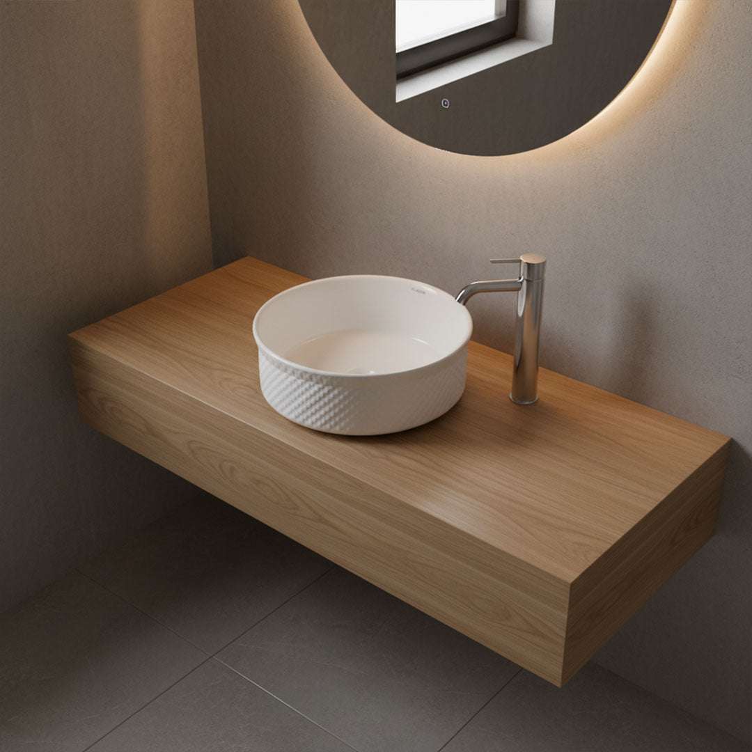 حوض مغسلة ابيض  FLAGON/A733-M/MATT  WHITE