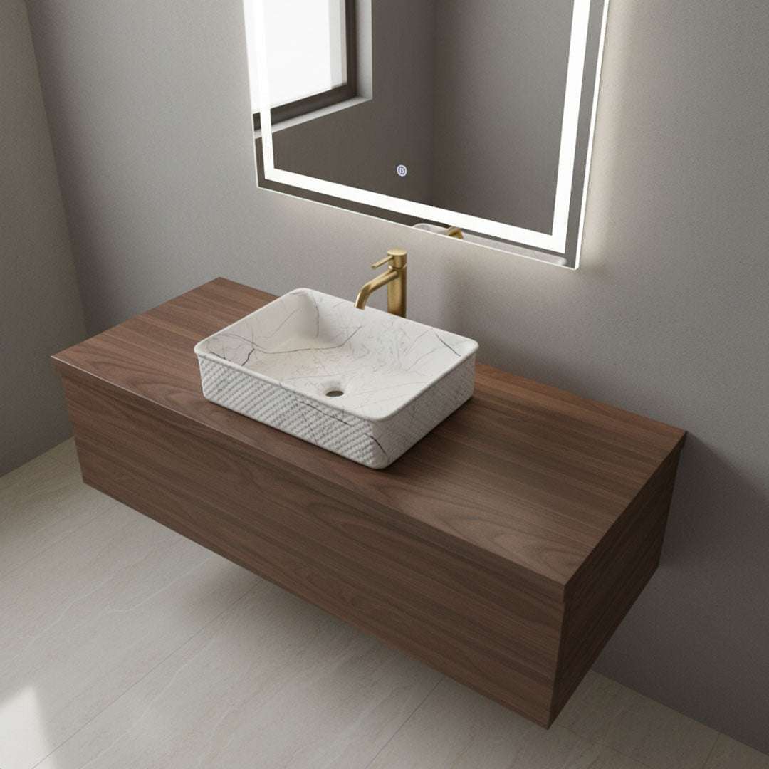 حوض مغسلة ابيض رخامي   FLAGON/A740-P428M/MATT MARBLE