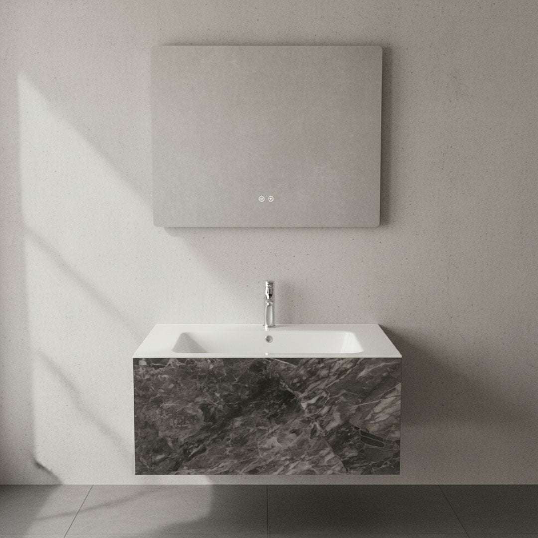 مغسلة حوض واحد بورسلان مرخم Flagon 100 سم - رمادي 2566