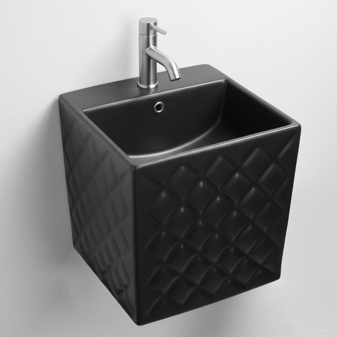 Modern black wall-mounted washbasin, Flagon
