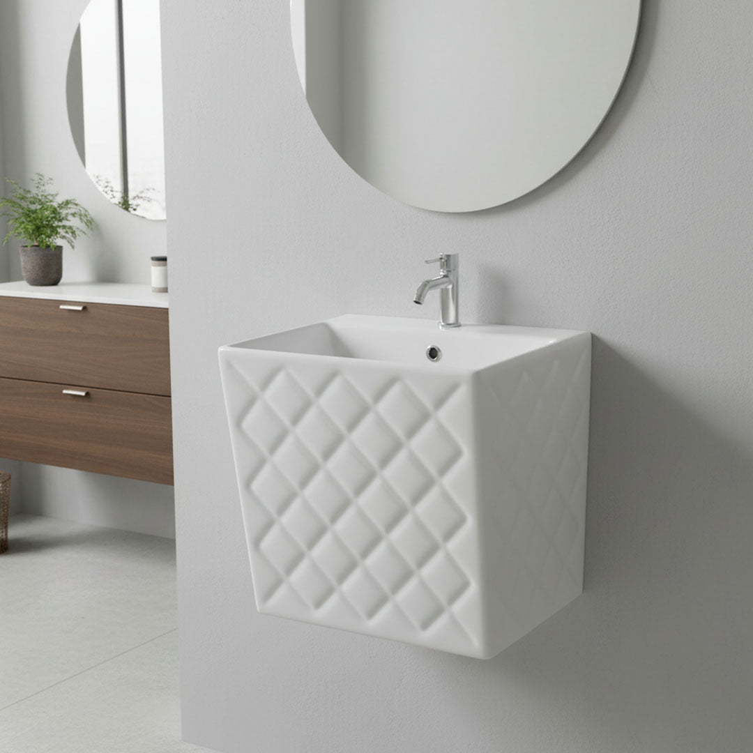 Luxury white Flagon wall-mounted washbasin