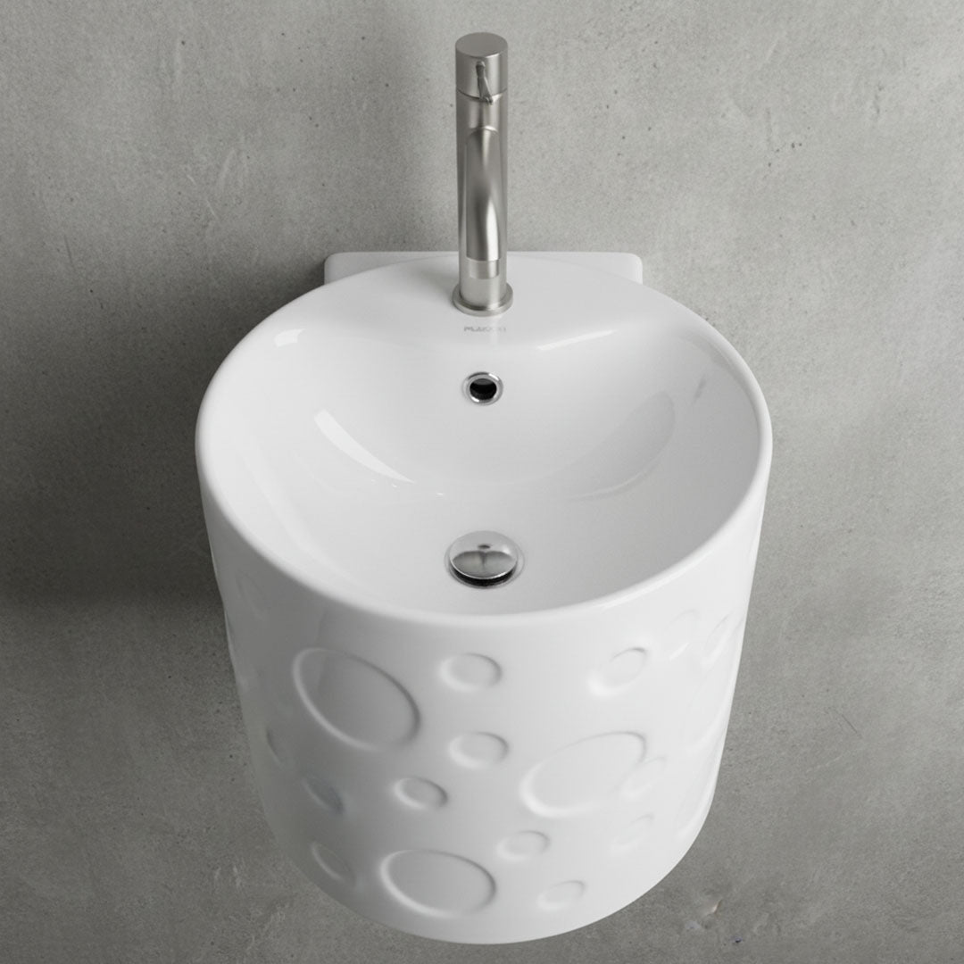 Modern white wall-mounted washbasin, Flagon