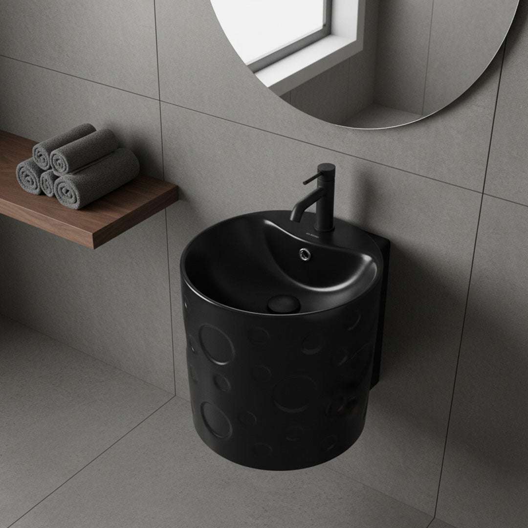 مغسله جدارية سوداء فلاقون عصرية