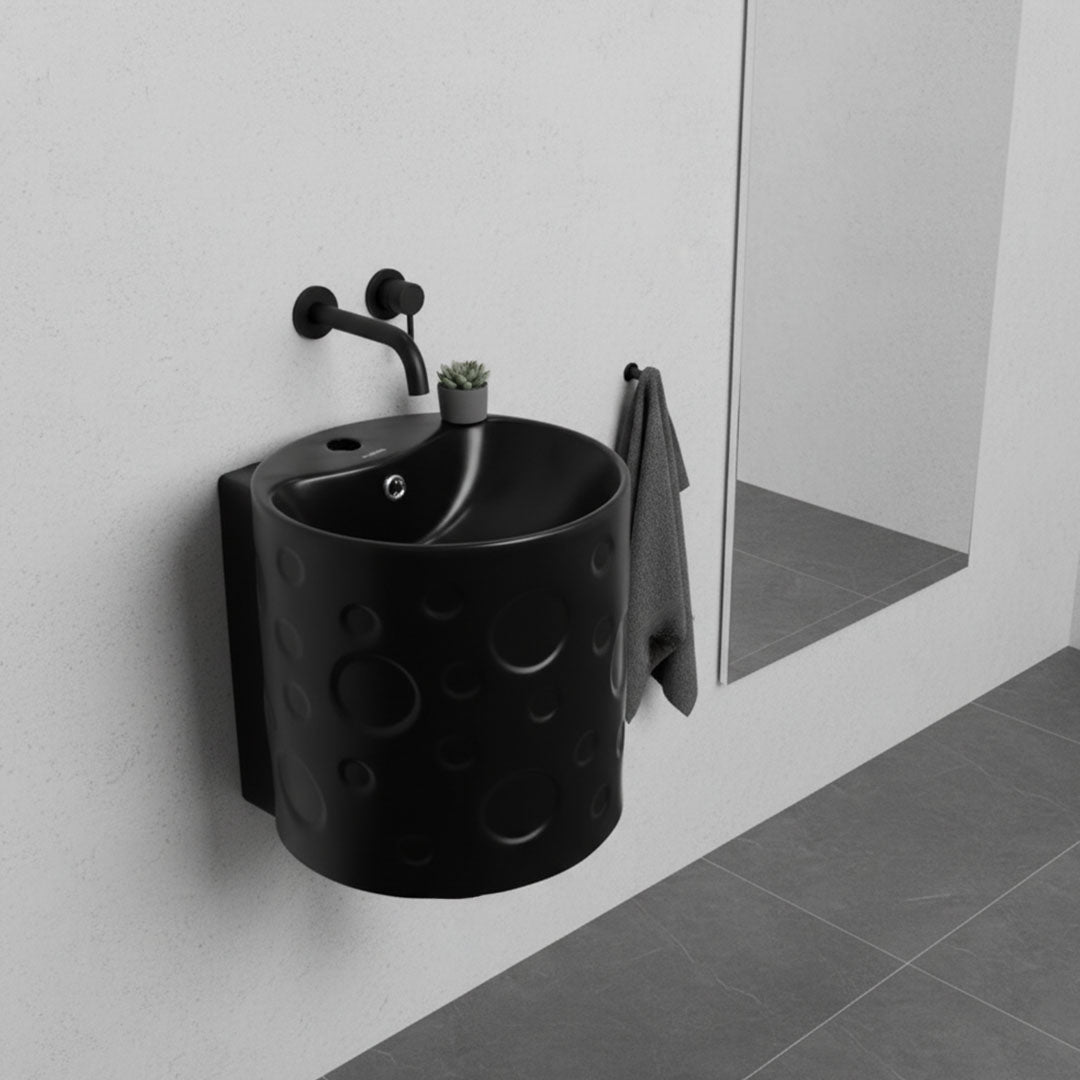 Modern black Flagoon wall-mounted washbasin