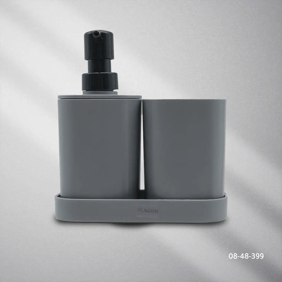 موزع صابون مع حامل فرشاة FLAGON - Zinco