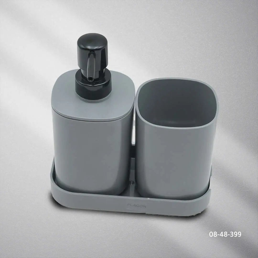 موزع صابون مع حامل فرشاة FLAGON - Zinco