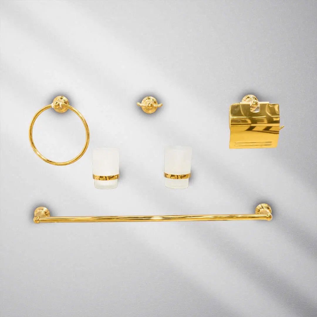 طقم اكسسوار 6 قطع ذهبي BOQATI - Zinco