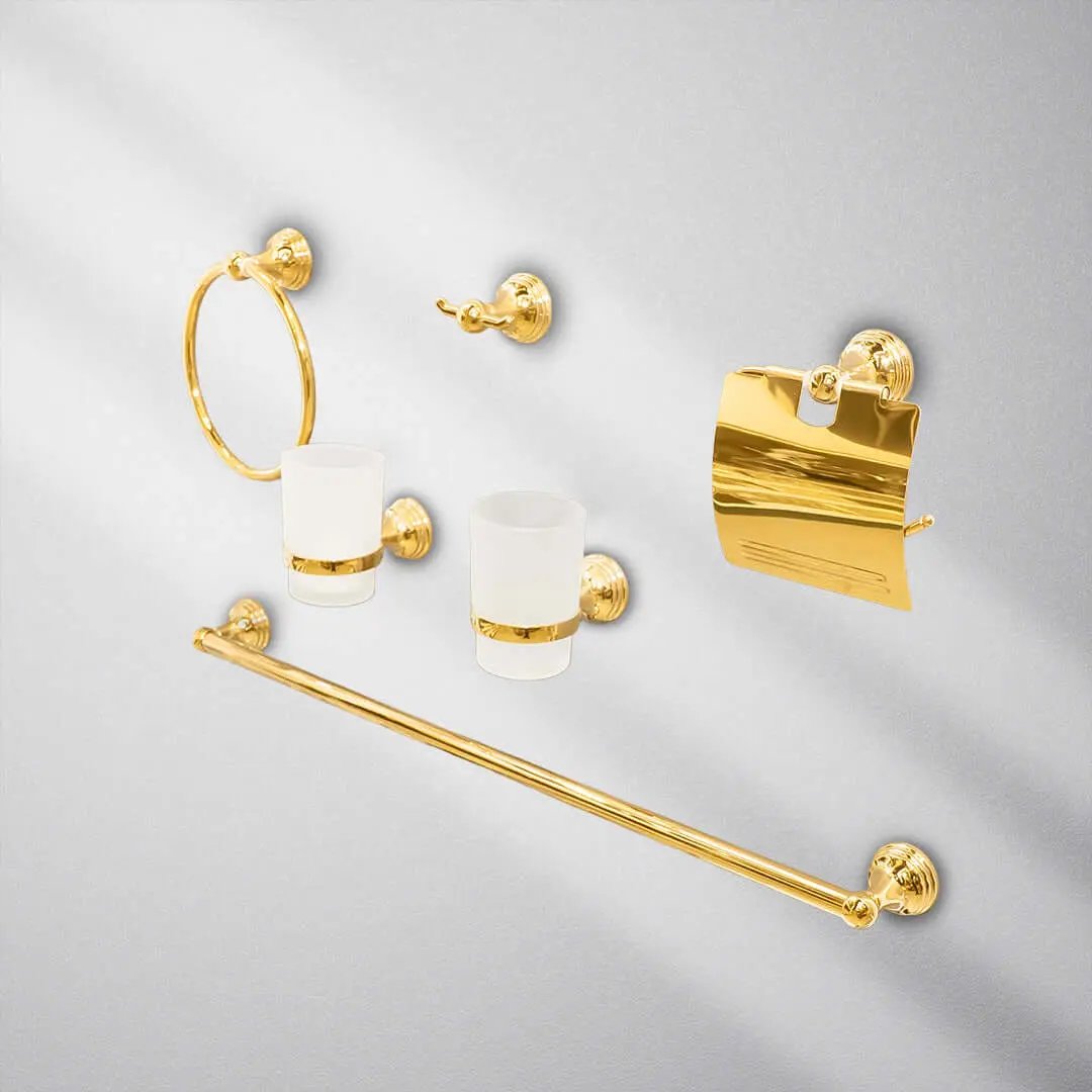 طقم اكسسوار 6 قطع ذهبي BOQATI - Zinco