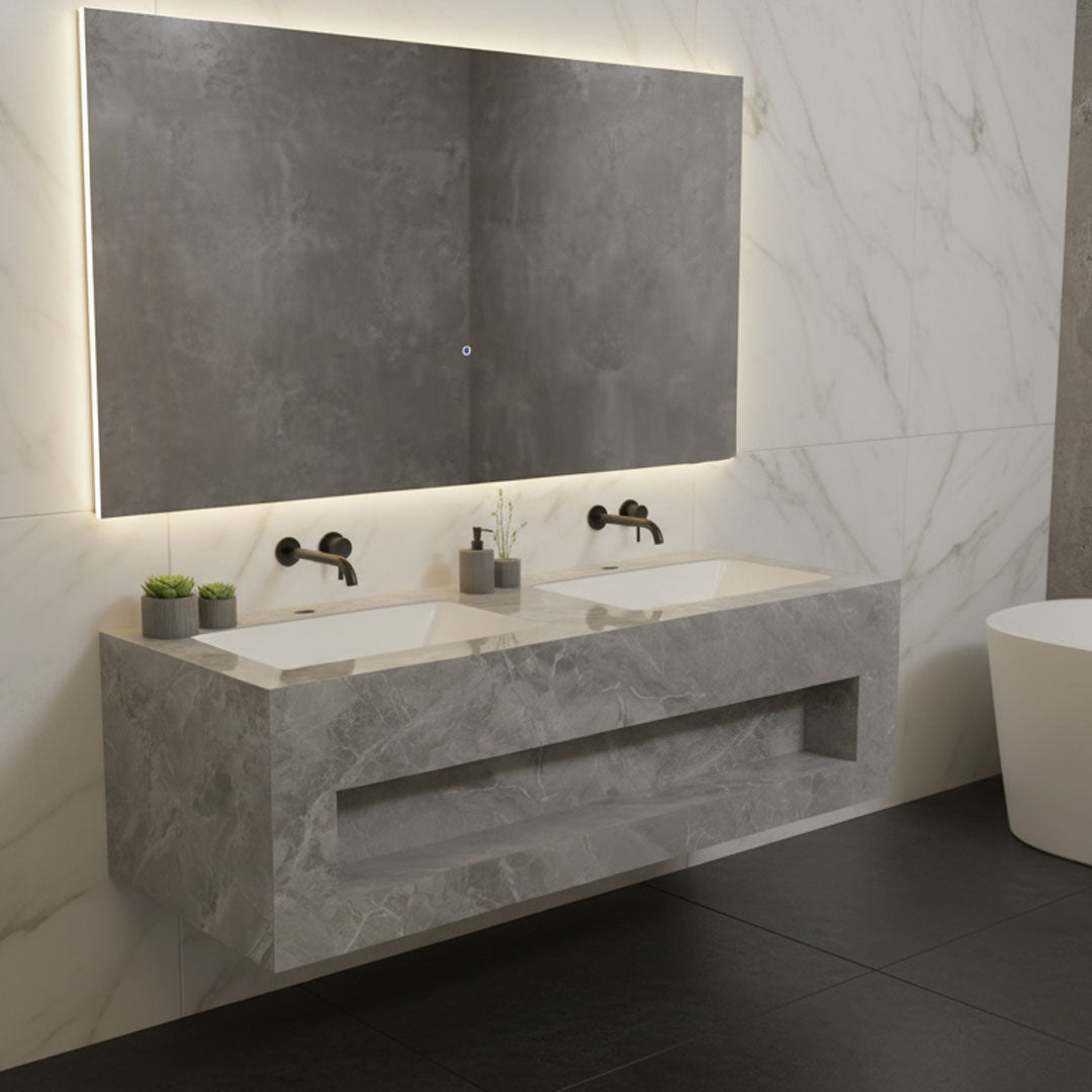 مغسلة حمام ZINCO بورسلان وطني موديل R10042 - 120×50×40 سم