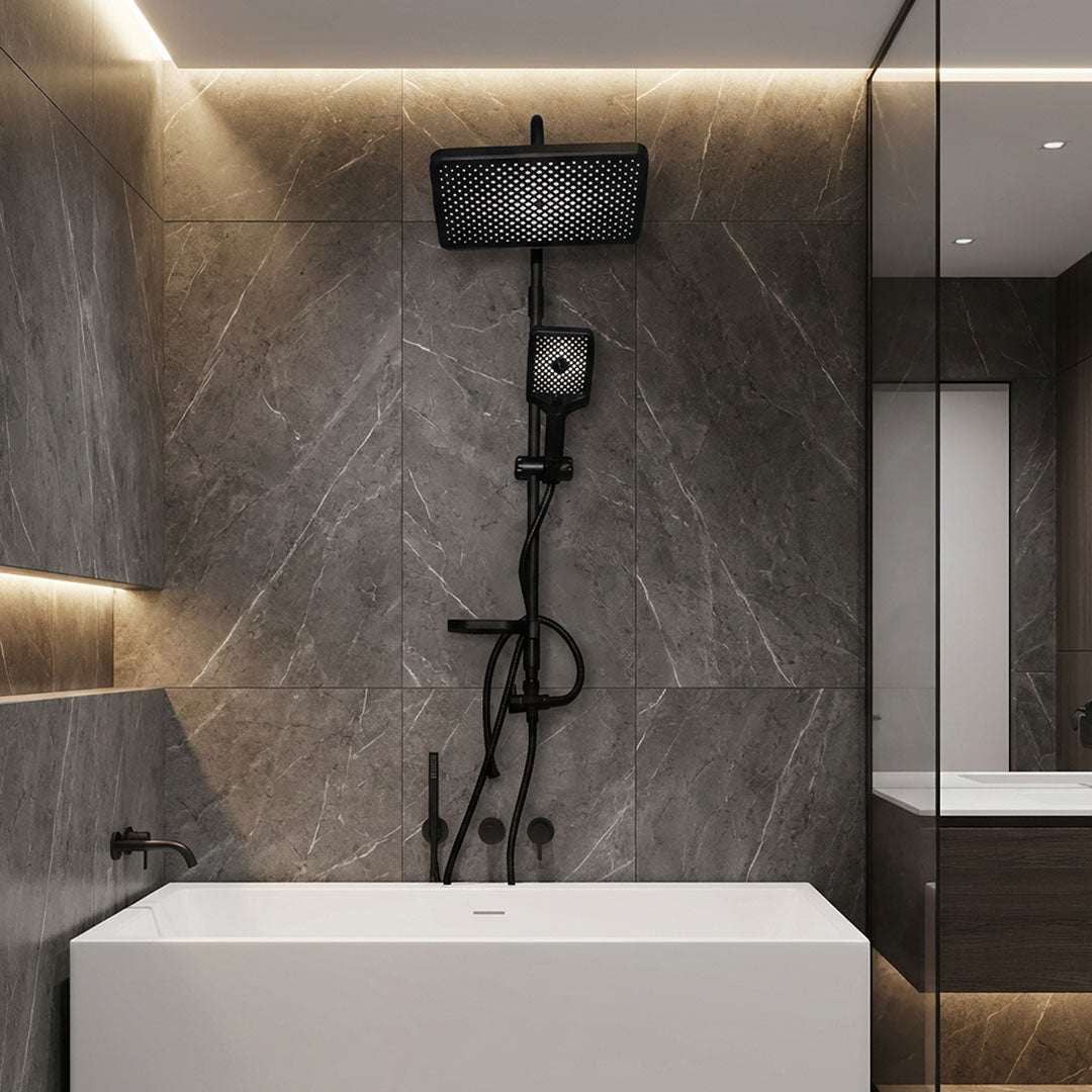 مسطرة دش أسود مطفي فاخرة FLAGON موديل GMJ-SR347