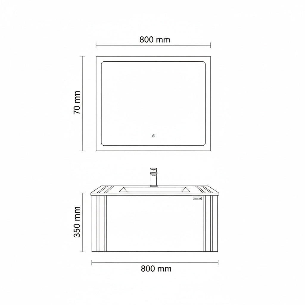 مغسلة بورسلان FLAGON/SR-1404/80CM
