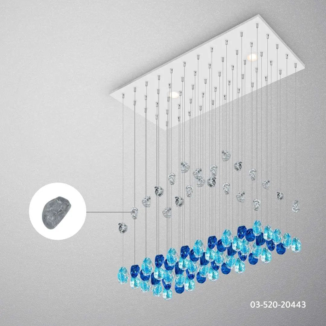 قطعة حجرية زجاجية ديكورية للثريا المعلقة من زينكو - رصاصي - Zinco