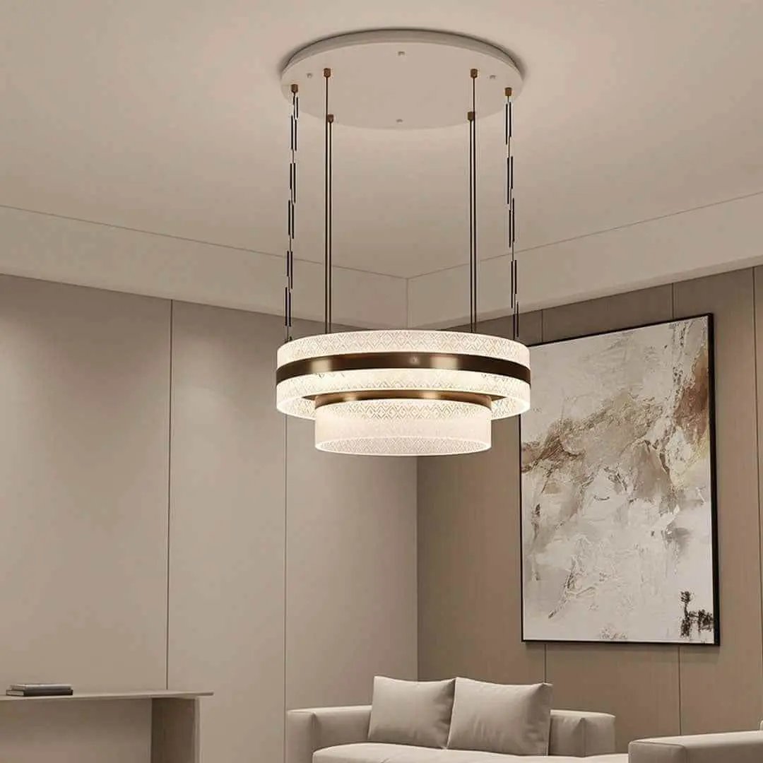 ثريا حلقتين LED اكريلك ZINSA  إضاءة فاخرة عصرية