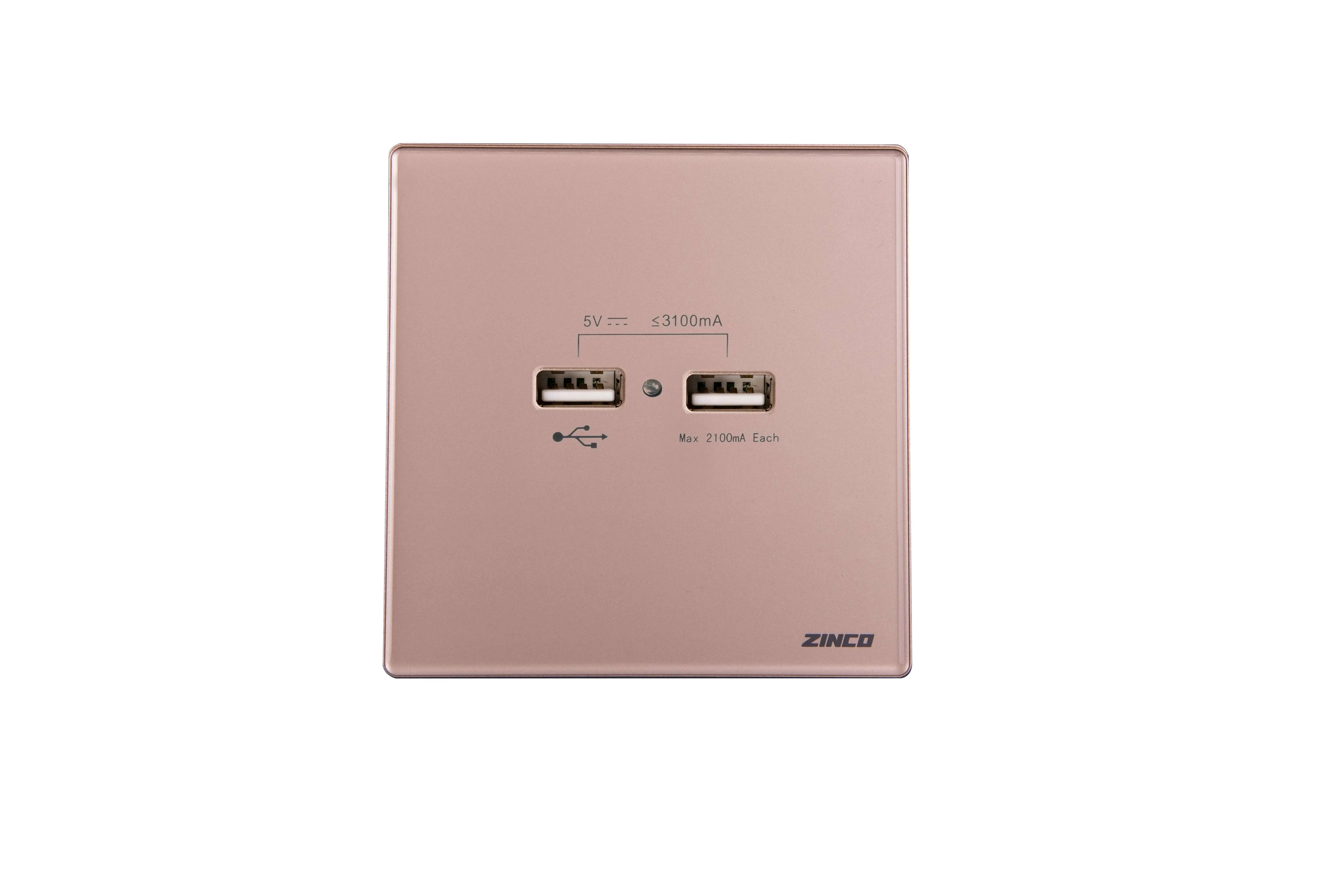 فيش مجوز USB ذهبي جلاس ZINCO - Zinco