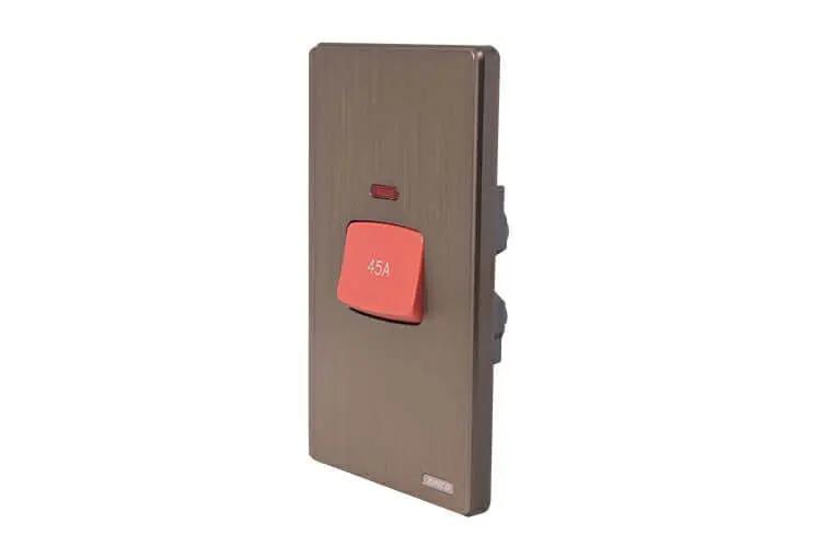 Air conditioner switch, 45 amp, wide, brown, Zinco