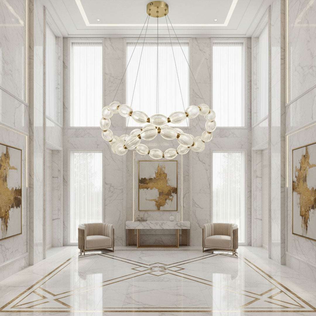 ثريا علاقي ليد BOQATI 80 وات مزدوجة - 80+60 سم - موديل MQL1626