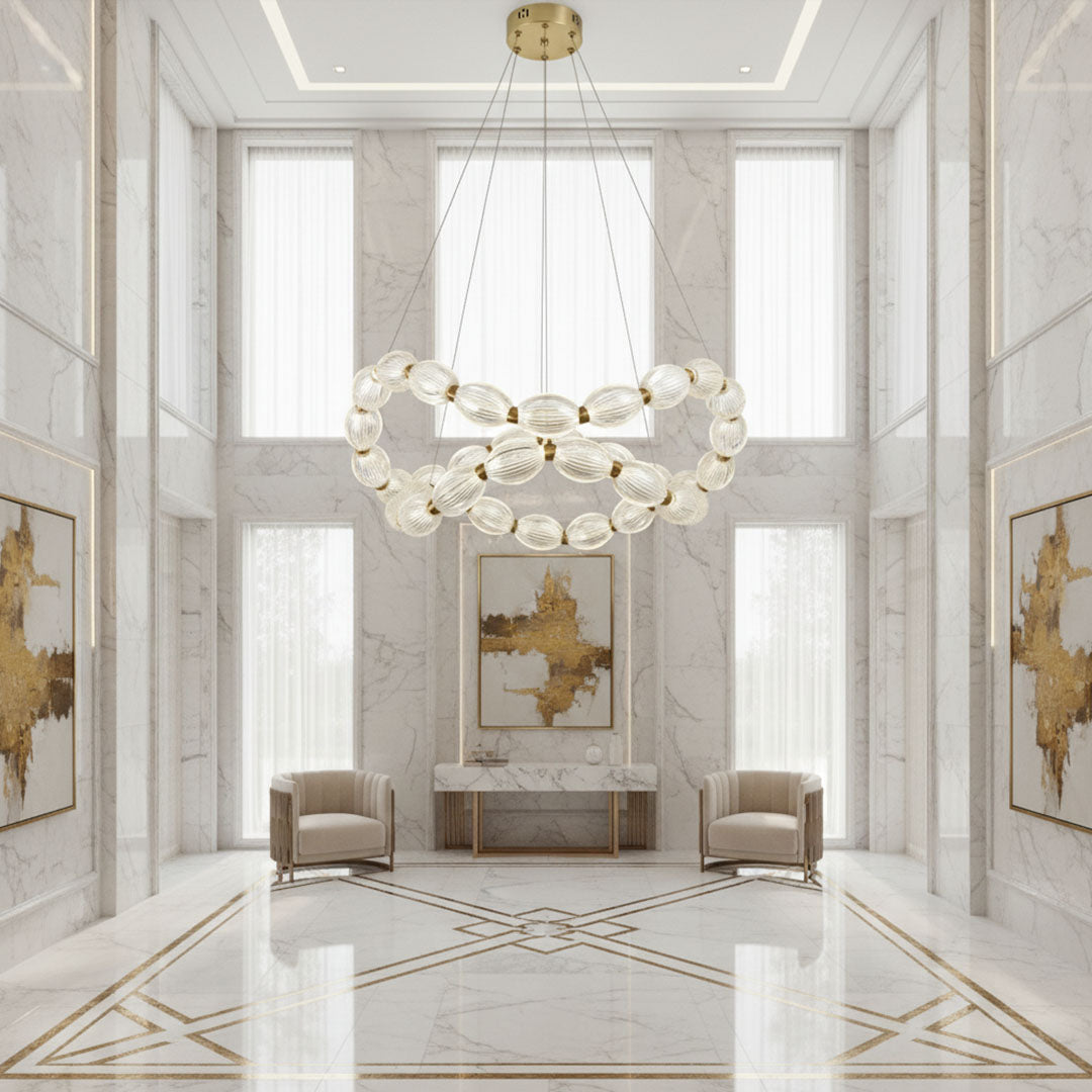 ثريا علاقي ليد BOQATI 80 وات مزدوجة - 80+60 سم - موديل MQL1626