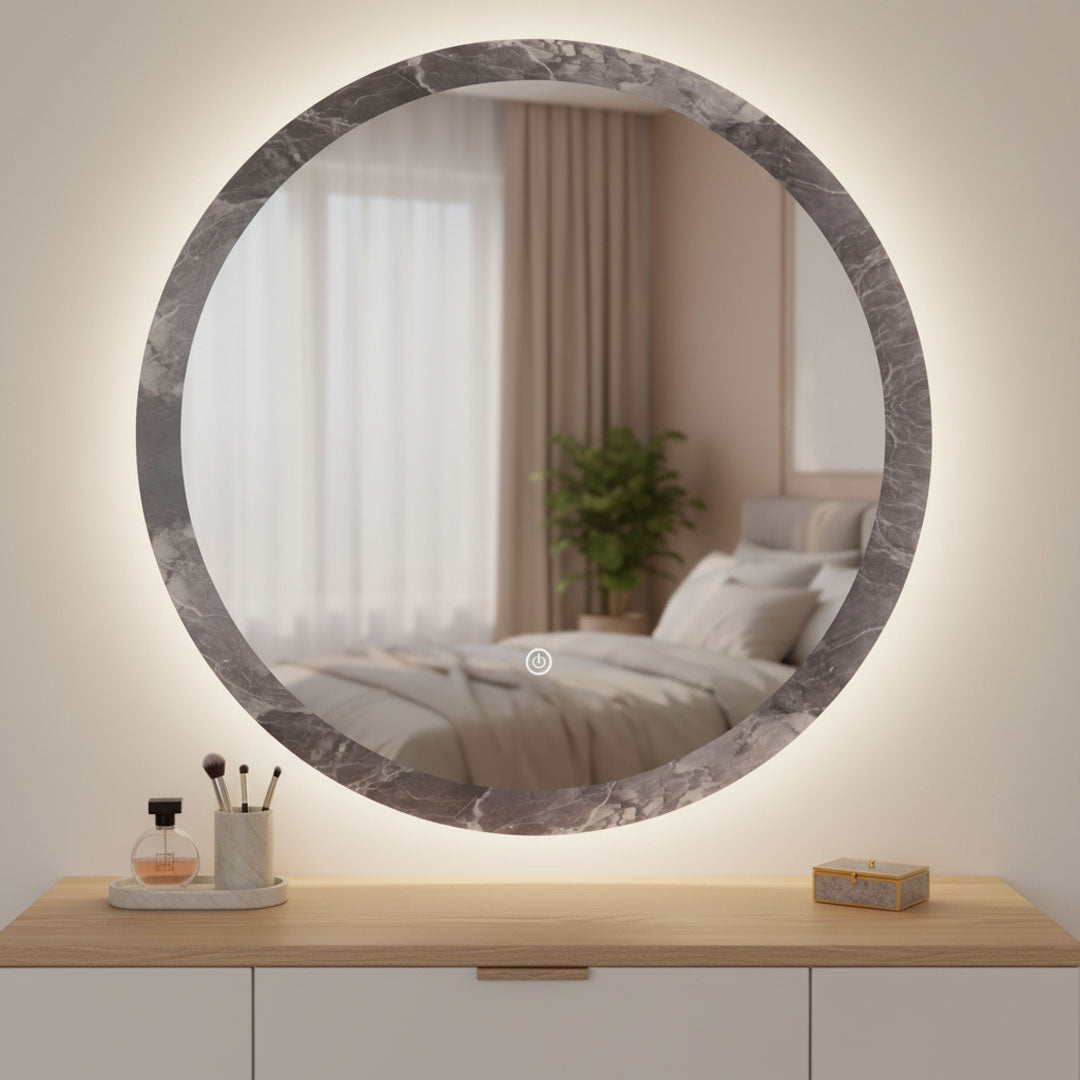 مرآة حمام BOQATI مع إضاءة LED موديل B006 - 60 سم